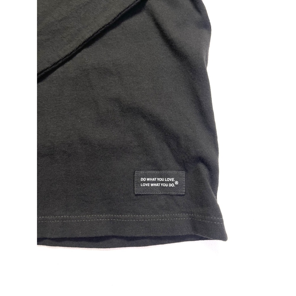 Life is Good Long Sleeve V-Neck Tee Shirt Charcoal Gray Womens Medium 0343